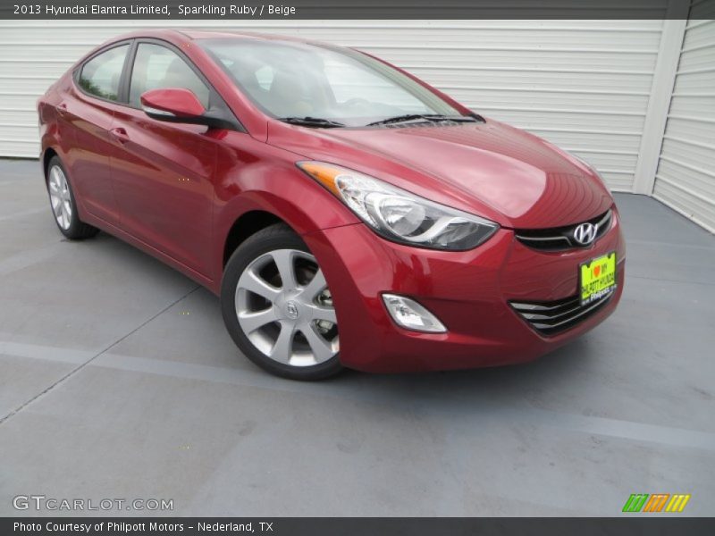 Sparkling Ruby / Beige 2013 Hyundai Elantra Limited