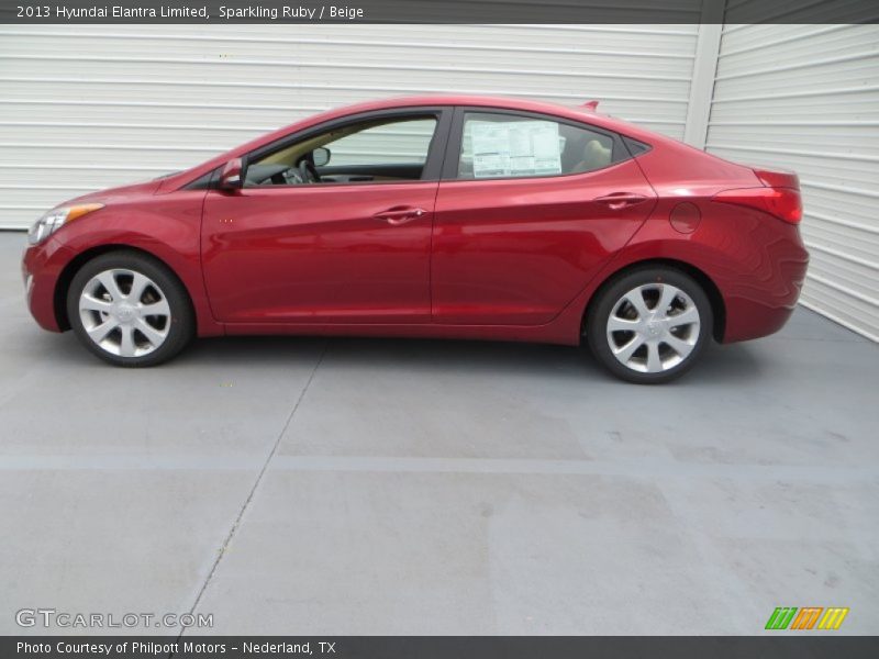 Sparkling Ruby / Beige 2013 Hyundai Elantra Limited