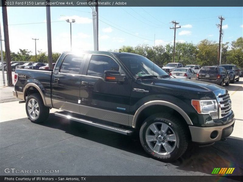 Green Gem Metallic / Adobe 2013 Ford F150 Lariat SuperCrew 4x4