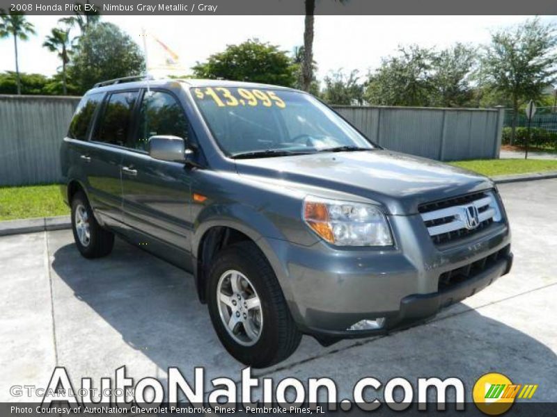 Nimbus Gray Metallic / Gray 2008 Honda Pilot EX