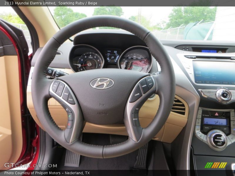 Sparkling Ruby / Beige 2013 Hyundai Elantra Limited