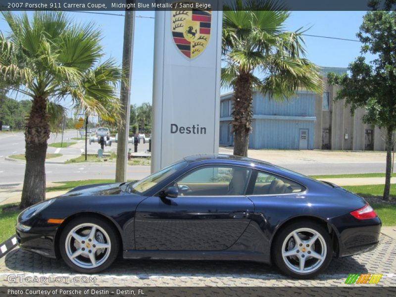 Midnight Blue Metallic / Sand Beige 2007 Porsche 911 Carrera Coupe