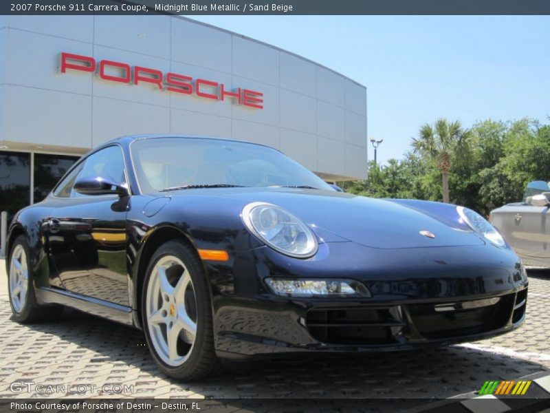 Midnight Blue Metallic / Sand Beige 2007 Porsche 911 Carrera Coupe