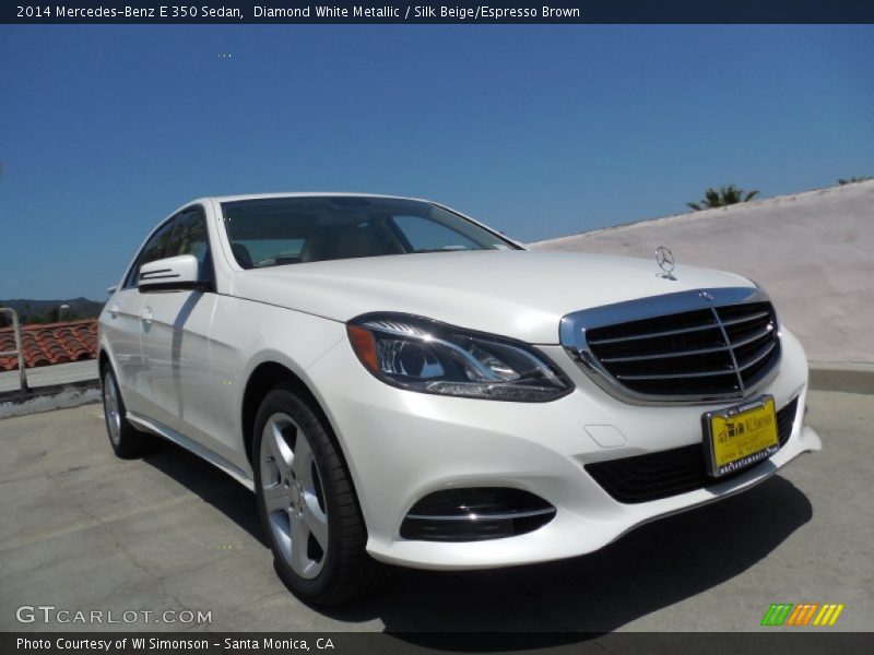 Diamond White Metallic / Silk Beige/Espresso Brown 2014 Mercedes-Benz E 350 Sedan