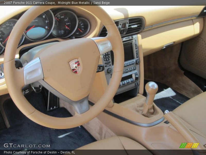 Midnight Blue Metallic / Sand Beige 2007 Porsche 911 Carrera Coupe