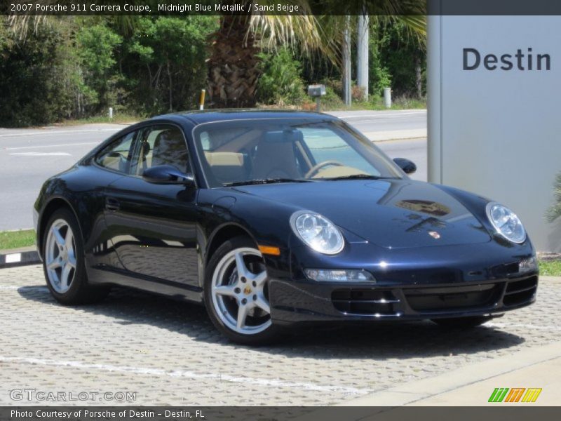 Midnight Blue Metallic / Sand Beige 2007 Porsche 911 Carrera Coupe