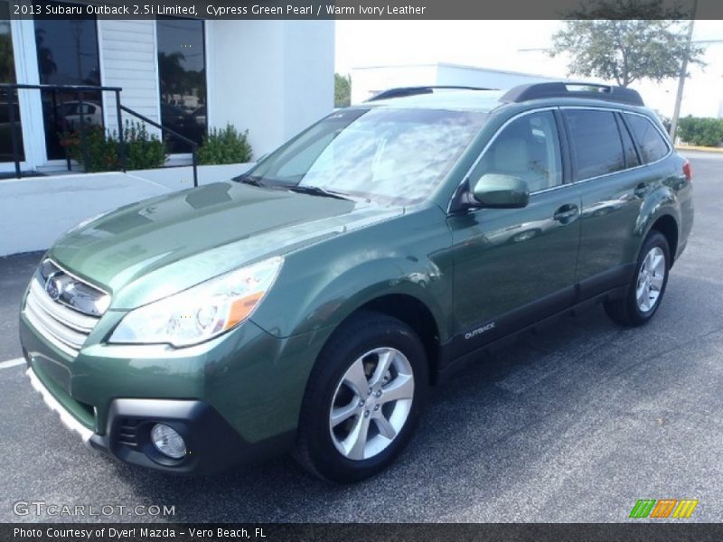 Cypress Green Pearl / Warm Ivory Leather 2013 Subaru Outback 2.5i Limited