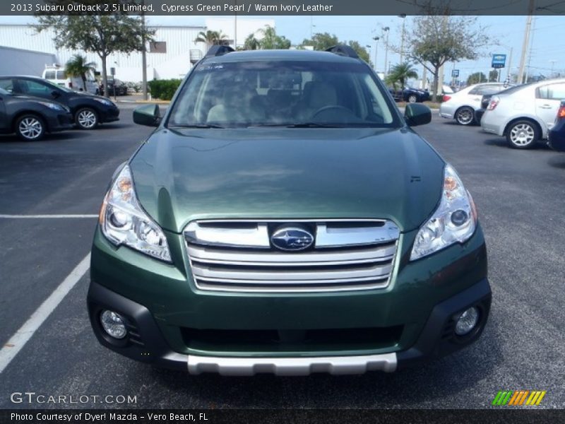 Cypress Green Pearl / Warm Ivory Leather 2013 Subaru Outback 2.5i Limited