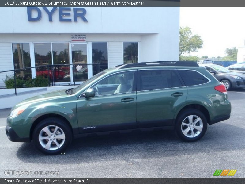 Cypress Green Pearl / Warm Ivory Leather 2013 Subaru Outback 2.5i Limited