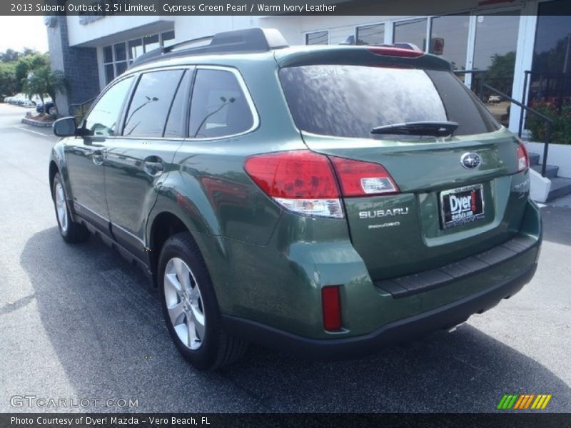 Cypress Green Pearl / Warm Ivory Leather 2013 Subaru Outback 2.5i Limited