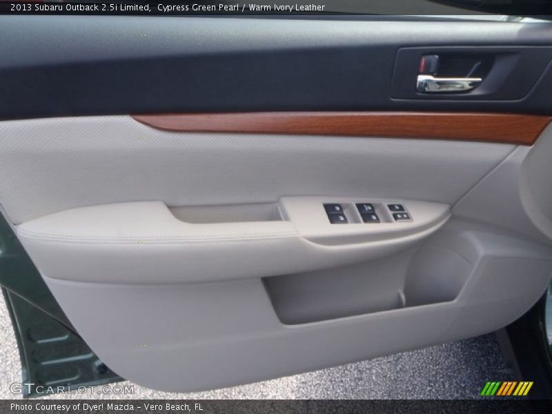 Cypress Green Pearl / Warm Ivory Leather 2013 Subaru Outback 2.5i Limited