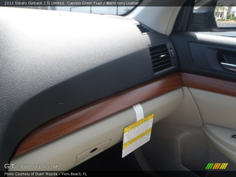 Cypress Green Pearl / Warm Ivory Leather 2013 Subaru Outback 2.5i Limited