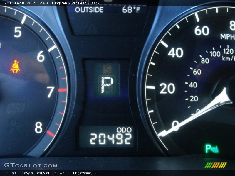 Tungsten Silver Pearl / Black 2011 Lexus RX 350 AWD