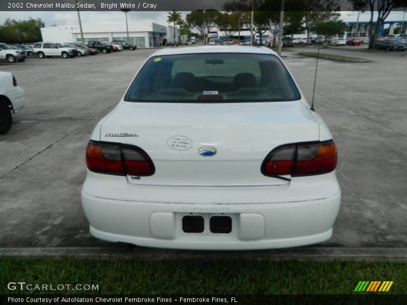Bright White / Gray 2002 Chevrolet Malibu Sedan