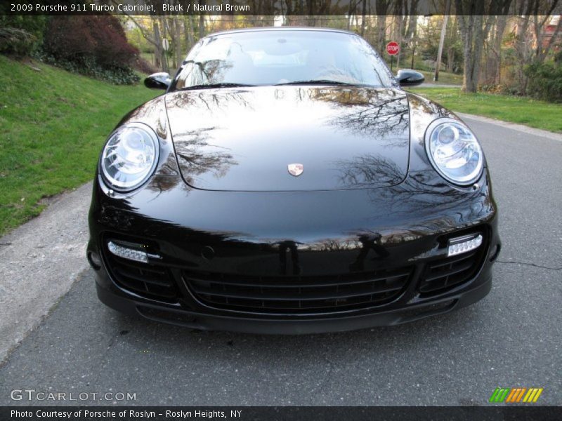 Black / Natural Brown 2009 Porsche 911 Turbo Cabriolet