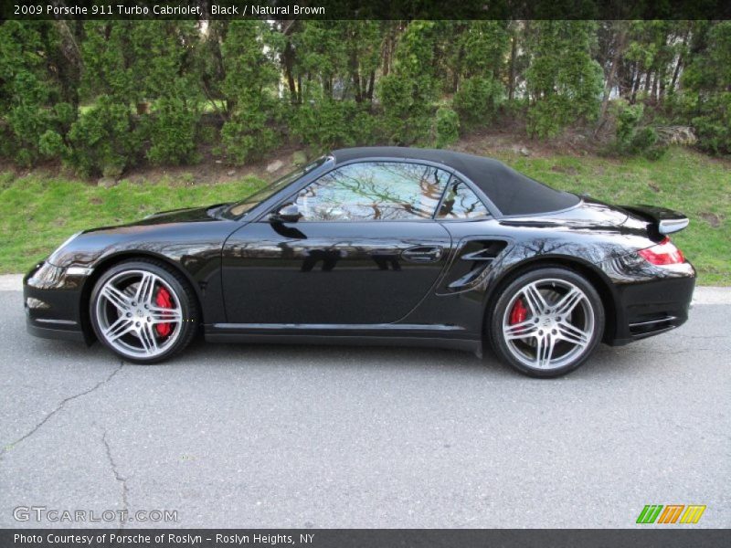 Black / Natural Brown 2009 Porsche 911 Turbo Cabriolet