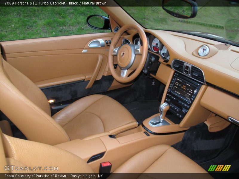 Black / Natural Brown 2009 Porsche 911 Turbo Cabriolet