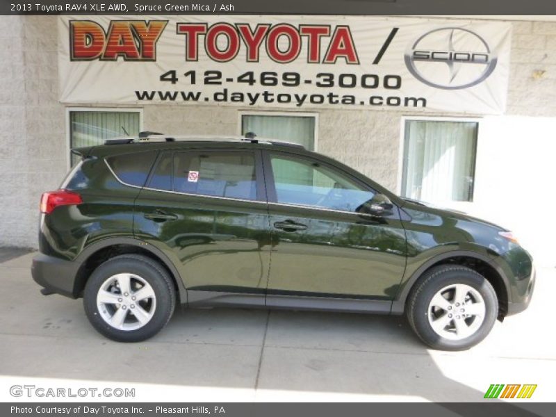 Spruce Green Mica / Ash 2013 Toyota RAV4 XLE AWD