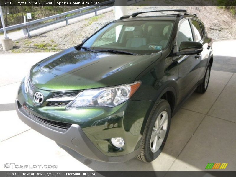Spruce Green Mica / Ash 2013 Toyota RAV4 XLE AWD