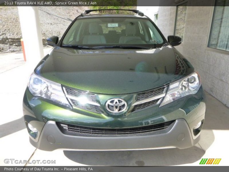 Spruce Green Mica / Ash 2013 Toyota RAV4 XLE AWD