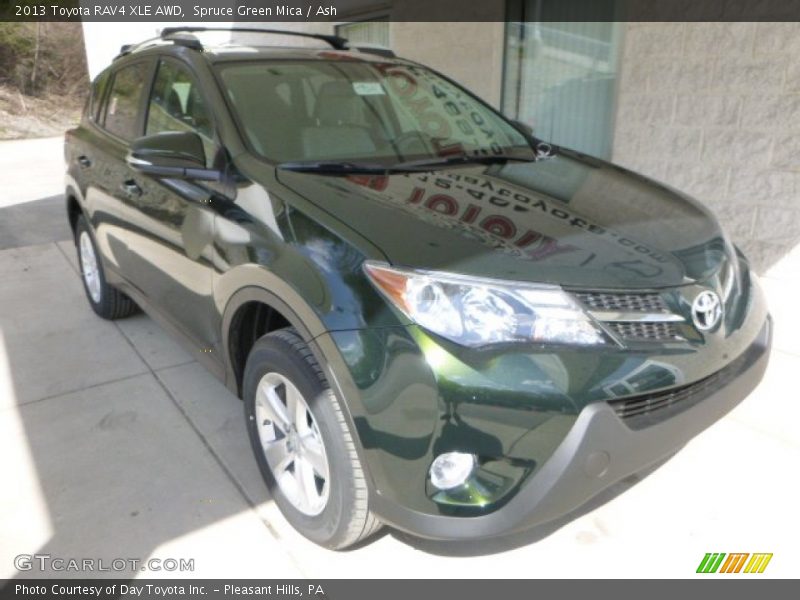 Spruce Green Mica / Ash 2013 Toyota RAV4 XLE AWD
