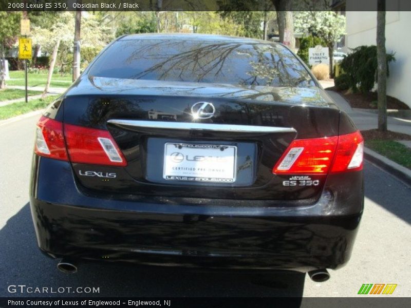 Obsidian Black / Black 2008 Lexus ES 350