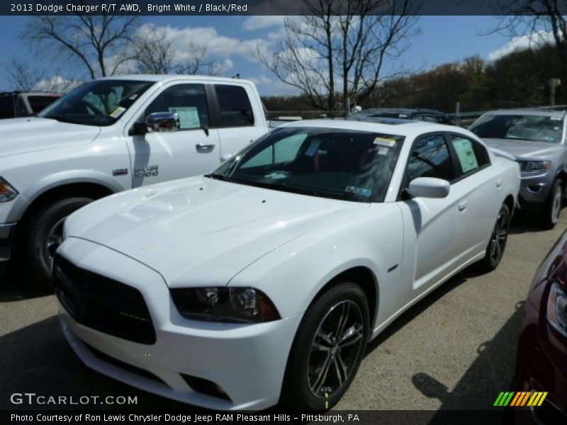Bright White / Black/Red 2013 Dodge Charger R/T AWD