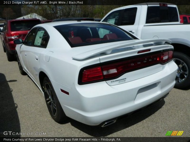 Bright White / Black/Red 2013 Dodge Charger R/T AWD