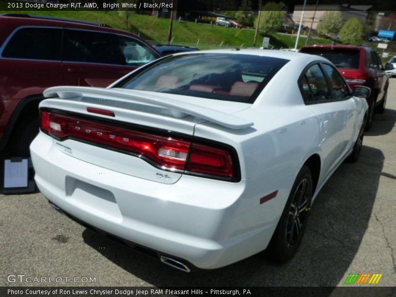Bright White / Black/Red 2013 Dodge Charger R/T AWD