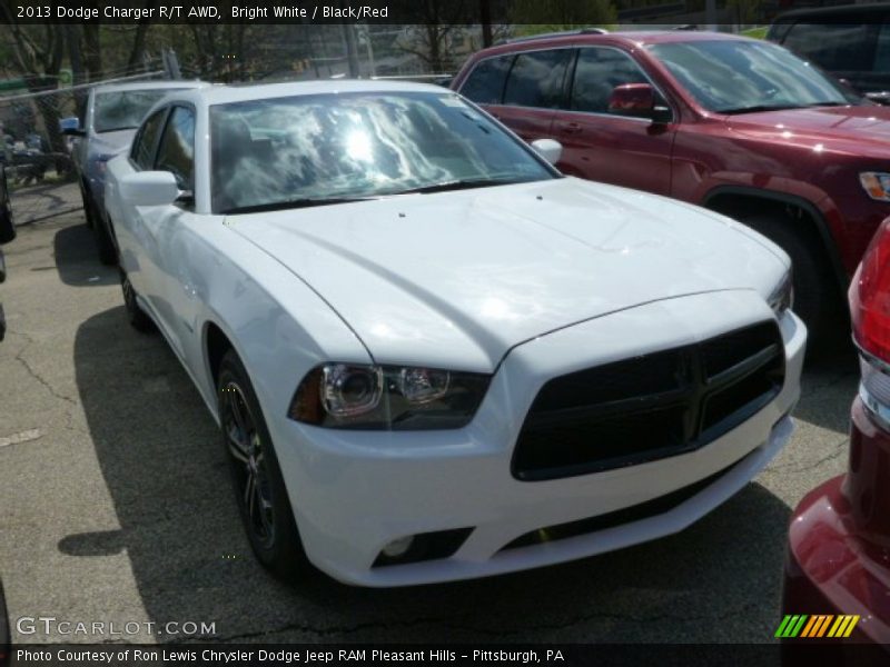 Bright White / Black/Red 2013 Dodge Charger R/T AWD
