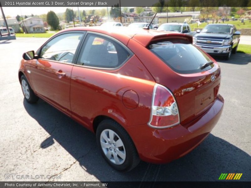 Sunset Orange / Black 2011 Hyundai Accent GL 3 Door