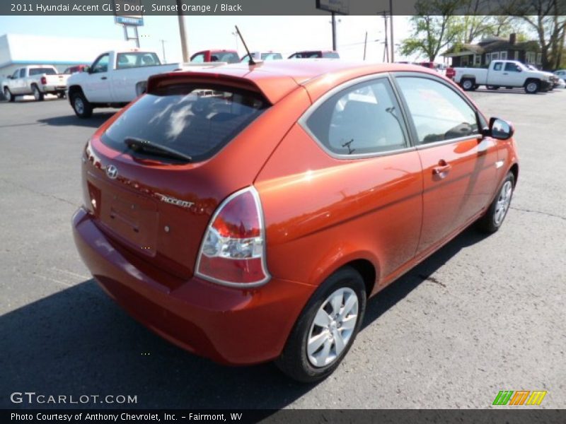 Sunset Orange / Black 2011 Hyundai Accent GL 3 Door