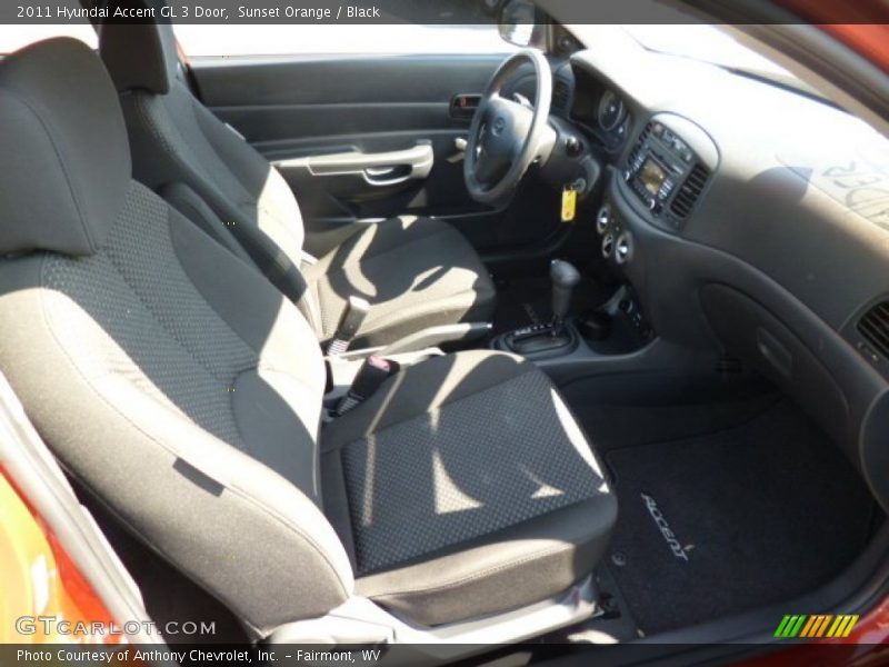 Sunset Orange / Black 2011 Hyundai Accent GL 3 Door