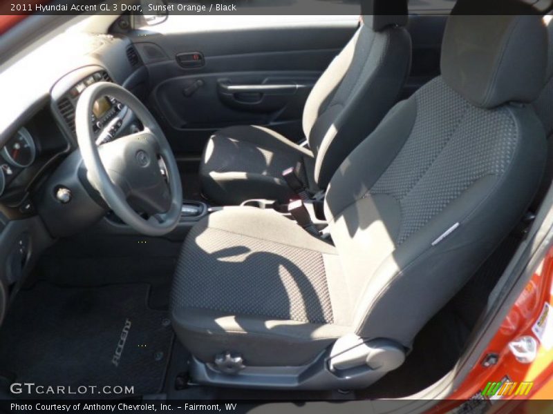 Sunset Orange / Black 2011 Hyundai Accent GL 3 Door