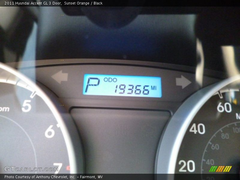 Sunset Orange / Black 2011 Hyundai Accent GL 3 Door