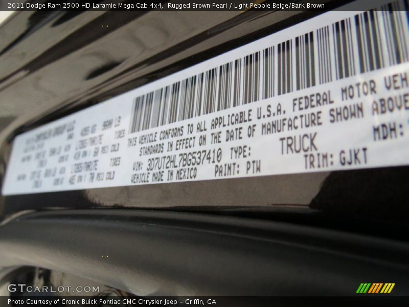 Rugged Brown Pearl / Light Pebble Beige/Bark Brown 2011 Dodge Ram 2500 HD Laramie Mega Cab 4x4