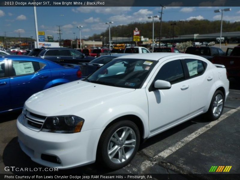 New Bright White / Black/Red 2013 Dodge Avenger SXT