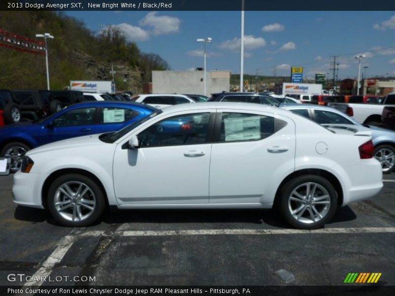 New Bright White / Black/Red 2013 Dodge Avenger SXT