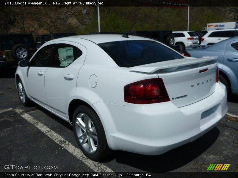 New Bright White / Black/Red 2013 Dodge Avenger SXT