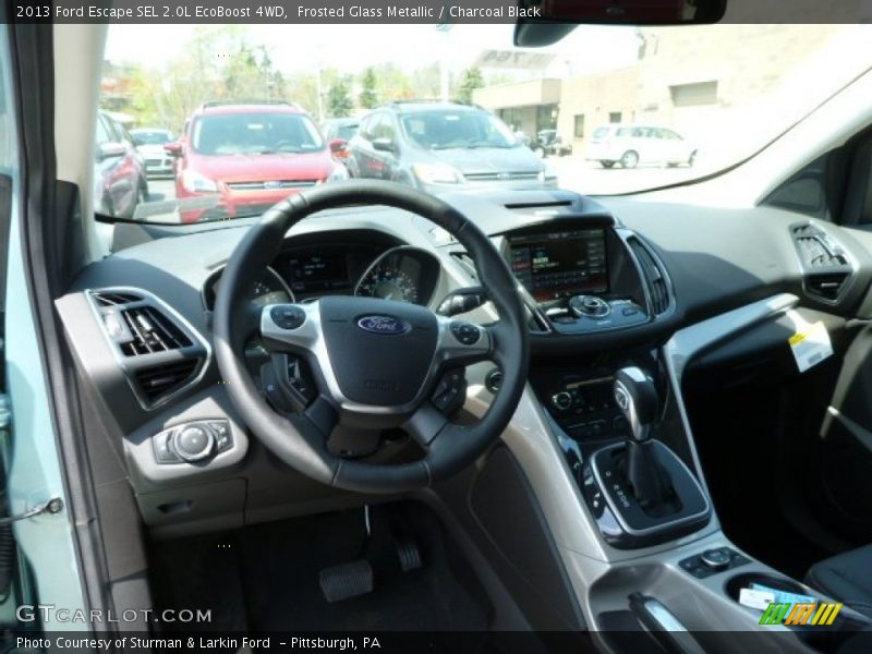 Frosted Glass Metallic / Charcoal Black 2013 Ford Escape SEL 2.0L EcoBoost 4WD