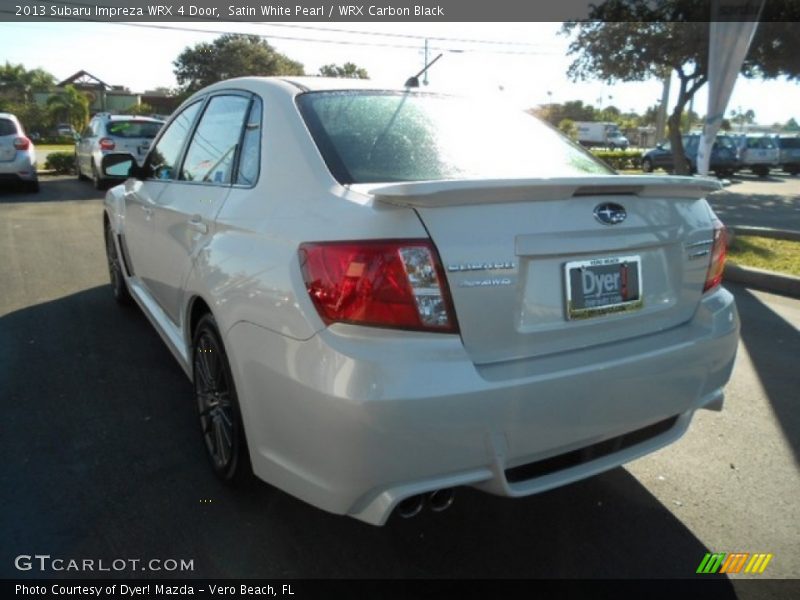 Satin White Pearl / WRX Carbon Black 2013 Subaru Impreza WRX 4 Door