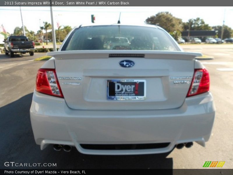 Satin White Pearl / WRX Carbon Black 2013 Subaru Impreza WRX 4 Door