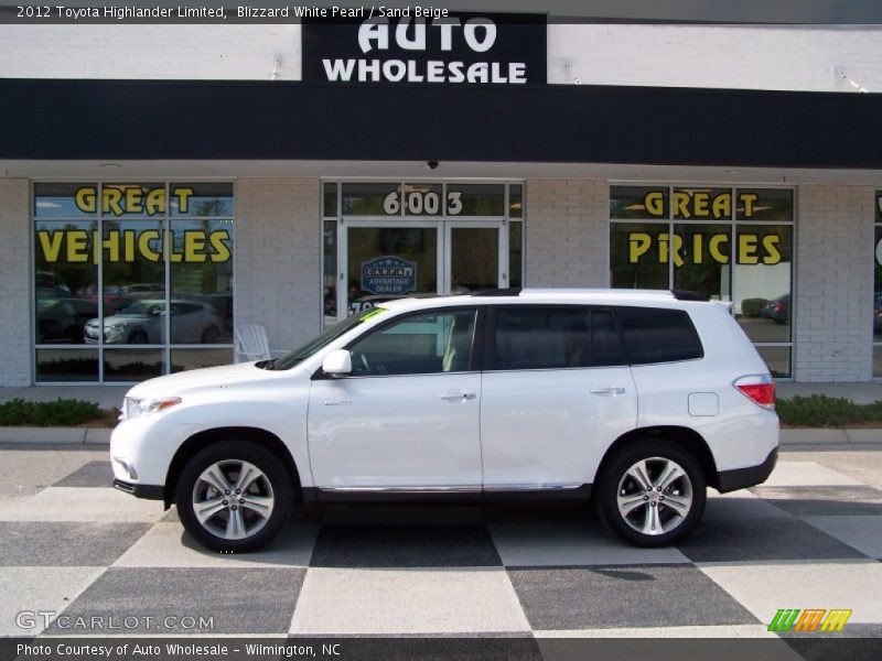Blizzard White Pearl / Sand Beige 2012 Toyota Highlander Limited