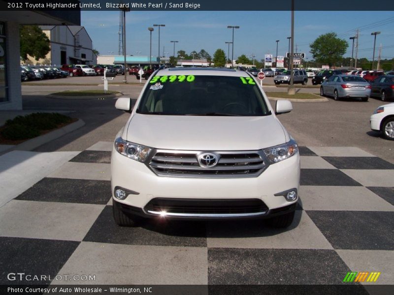 Blizzard White Pearl / Sand Beige 2012 Toyota Highlander Limited