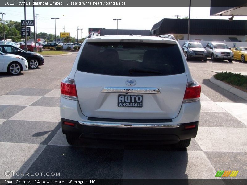 Blizzard White Pearl / Sand Beige 2012 Toyota Highlander Limited