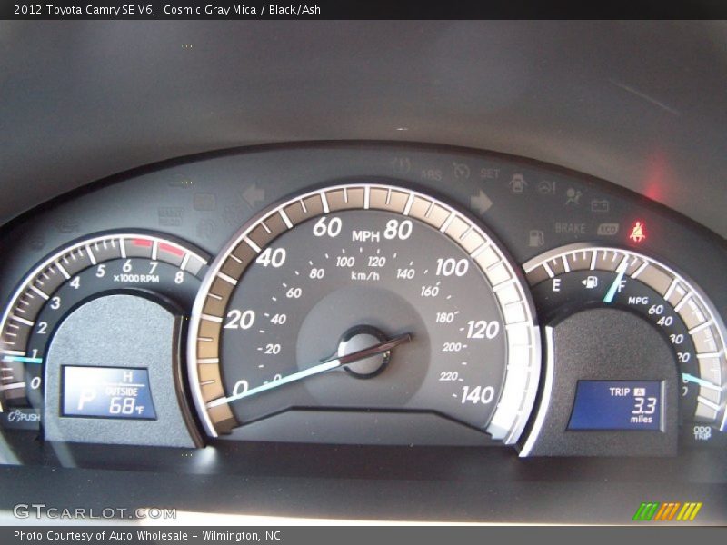 Cosmic Gray Mica / Black/Ash 2012 Toyota Camry SE V6