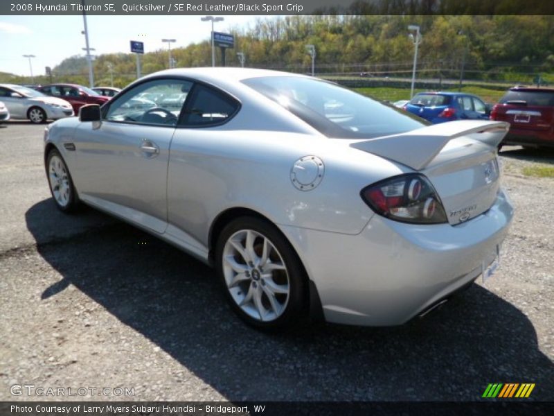 Quicksilver / SE Red Leather/Black Sport Grip 2008 Hyundai Tiburon SE