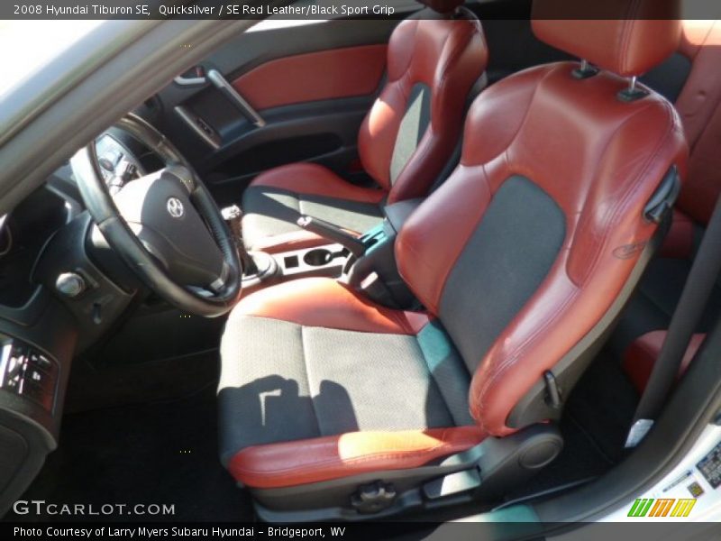  2008 Tiburon SE SE Red Leather/Black Sport Grip Interior