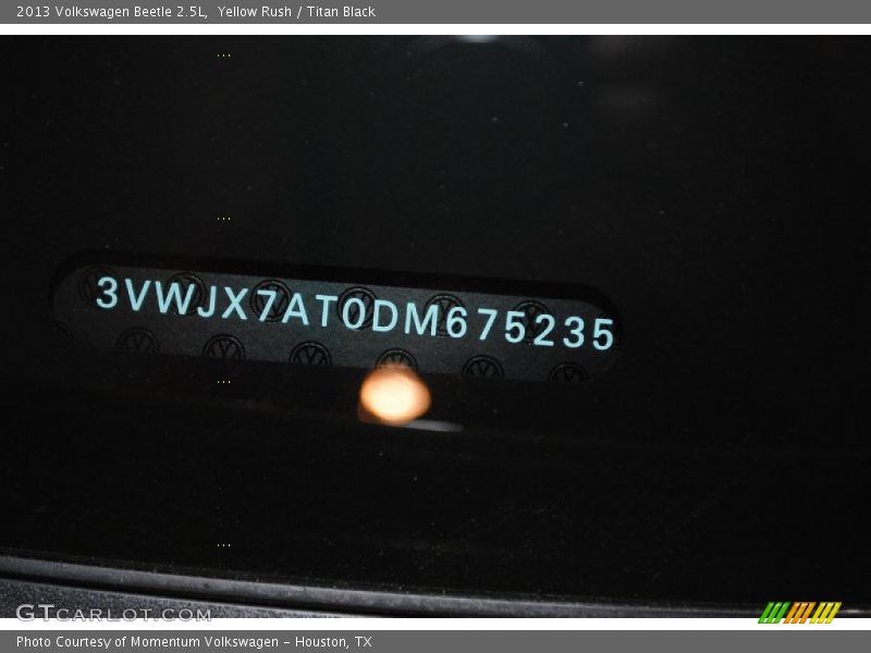 Yellow Rush / Titan Black 2013 Volkswagen Beetle 2.5L