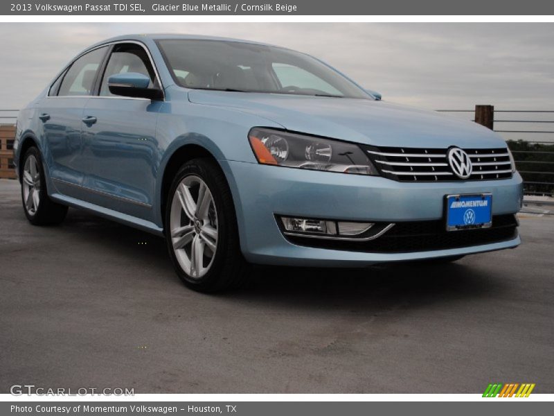 Glacier Blue Metallic / Cornsilk Beige 2013 Volkswagen Passat TDI SEL